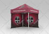 design canopy tent, feather flag, backdrop banner