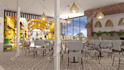 do interior design 3d render retail store, cafe, restaurant, coffee shop