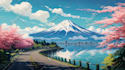 create anime background, visual novel, game art, 2d