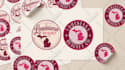 design a circular round, badge, stamp, sticker, label logo