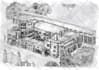 draw detailed architectural sketches with hatching style