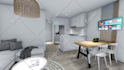 design kitchen interior in 3d rendering
