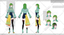 draw cool character sheet and design concept in anime style