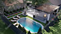 render custom 3d backyard landscape design front yard garden pool patio pergola