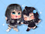 draw cute couple chibi illustration