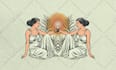 create vintage retro line art illustration