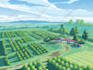 draw a flat vector landscape illustration