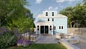 design  landscape, backyard, frontyard, garden, patio, and 3d rendering