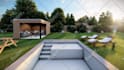 do landscape design and rendering of backyard, garden, patio
