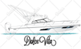 create line art or illustration of boat, yacht, car, object