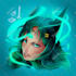 draw a stylized portrait illustration with fantasy themes