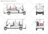 draw 2d vehicle template, blueprint, detailed vector drawing