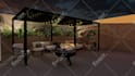 design exterior landscape, garden, backyard, patio terrace, BBQ and pool