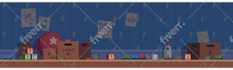 create pixel art scene or background for games or illustration