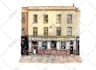 create a hand drawn building illustration