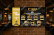 do restaurant menu, digital menu, with bi fold, tri fold brochure tv menu design