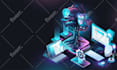 create a flat and isometric illustration for apps and web