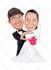 draw caricature couple and wedding  themed