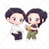draw cute anime chibi couple illustration for pfp or oc