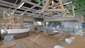 cafe interior design rendering