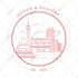 create a building icon illustration with outline style