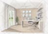 make living room interior sketch, illustration