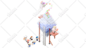 create 3d isometric voxel art, maps in retro style