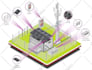 design a colorful flat and isometric illustration