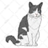 draw dog behavior in line art illustration