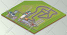 design a 3d isometric map or event map illustration