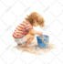 create soft and magical watercolor children illustration