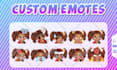 draw twitch emotes, sub badges, animated emotes, chibi emotes, vtuber for stream