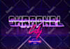 make digital 80s retro style text logo of synthwave effects