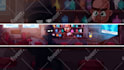 draw a cartoon minecraft banner for youtube or social media