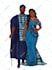 draw a custom african or nigerian wedding illustration in traditional attire
