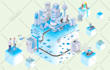 create an isometric industrial illustration
