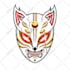 design hand draw oni mask logo ilustration