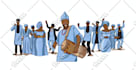 draw a custom african or nigerian wedding illustration in traditional attire