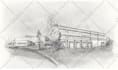 draw architect style professional hand sketch drawing