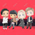 draw cute chibi group with anime style