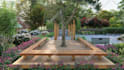 create backyard landscape design, pool garden and patio