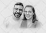 draw a realistic pencil sketch of a couple portrait