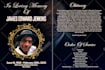 design obituary, memorial, funeral program