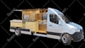 design interior van conversion, caravan, rv, camper and rendering