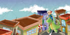 illustrate a childrens book series with magical art