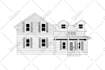 draw custom house, building or landscape vector illustration