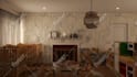 do home decorating plan with 3d model, render for bedroom, living room, kitchen