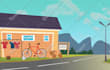 make a professionally made background cartoon illustration