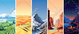 draw a flat vector landscape illustration