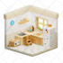 do a isometric 3d room for on blender
